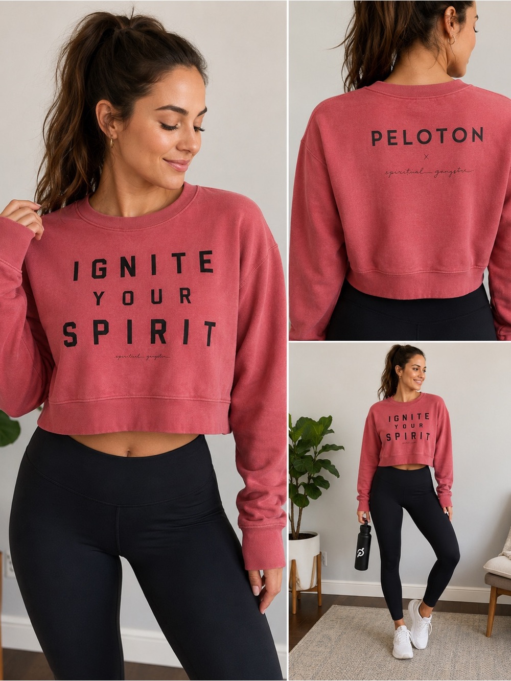 Peloton Cropped Crewneck Sweatshirt in Dusty Rose-Super Rare Find!